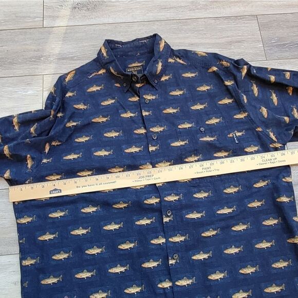 Woolrich Spotted Trout Fish Pocket Long Sleeve Button Down Shirt Men XL - Picture 6 of 12